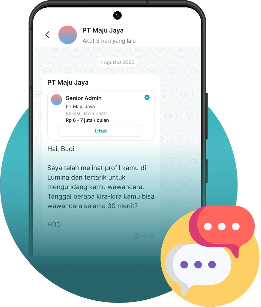 Chat langsung kandidat dalam aplikasi